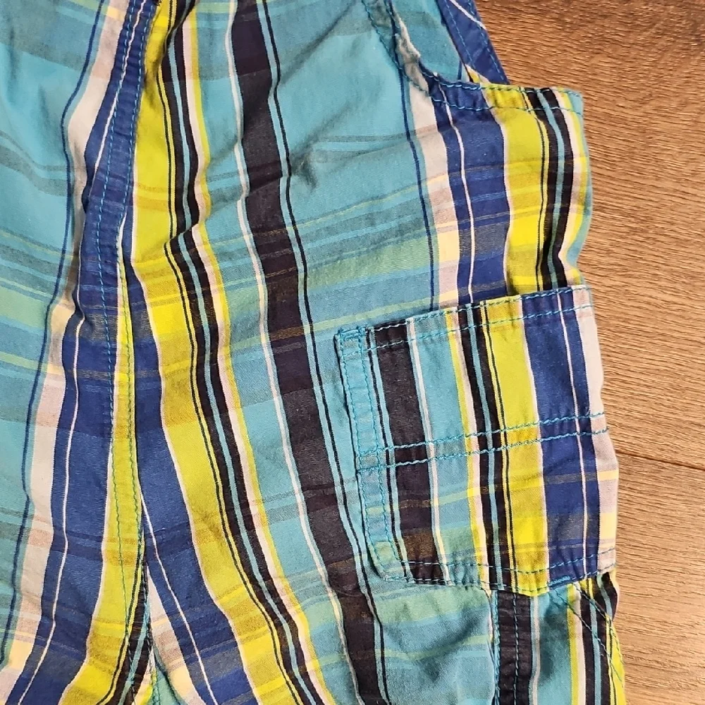 OshKosh B'gosh Overalls Vibrant Striped  Shorts Carpenters 24 Months Boy Girl
